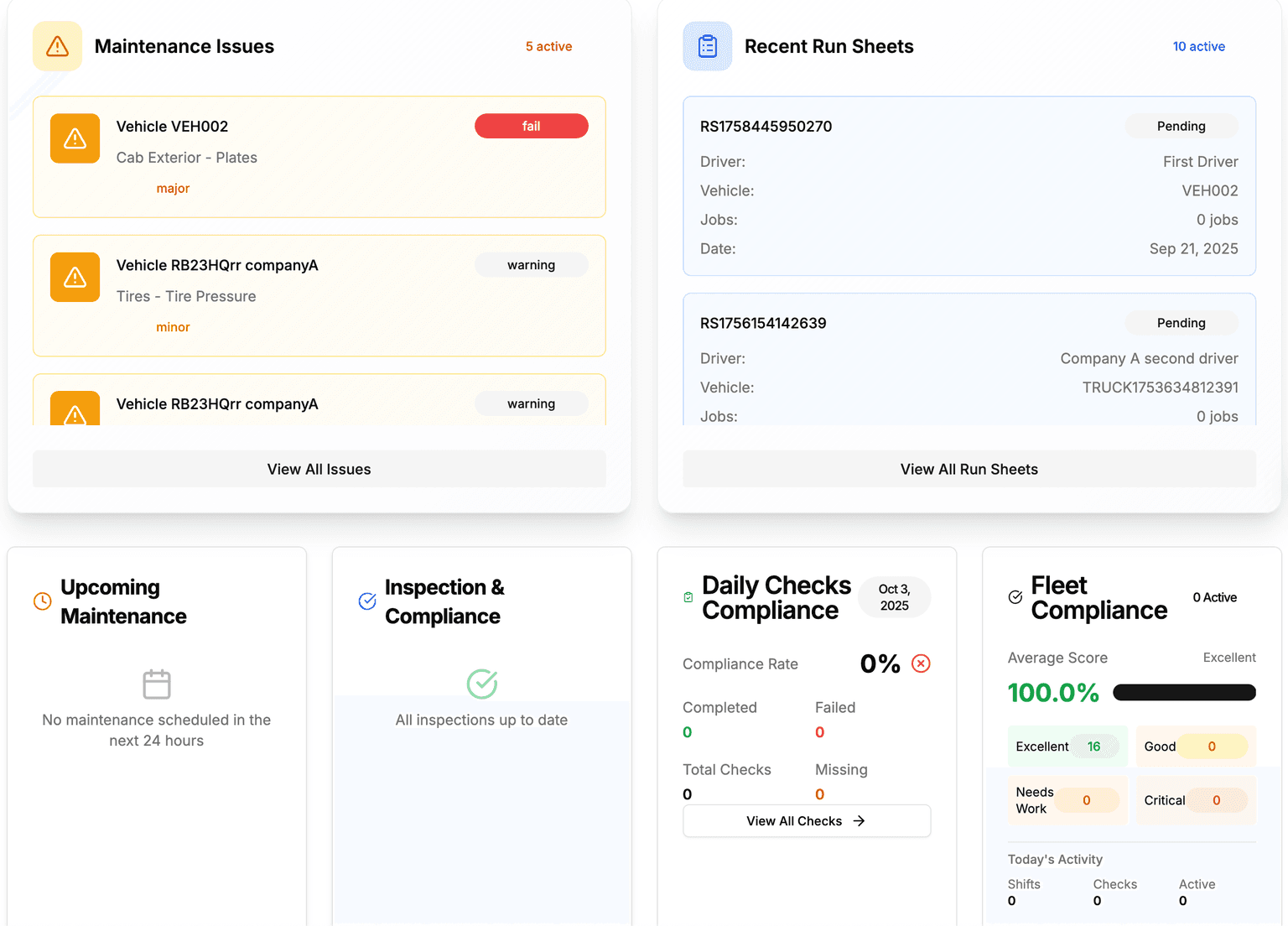 Fleet Management Dashboard